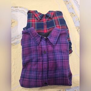 L.L. Bean Womens Flannel Lined Button Up Shirts